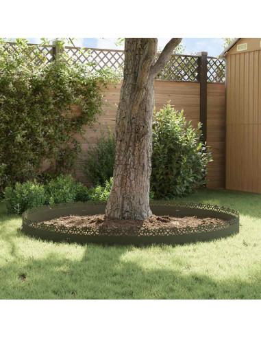 Bordure per prato 20 pcs Verde oliva 103 x 0,05 x 22 cm Acciaio