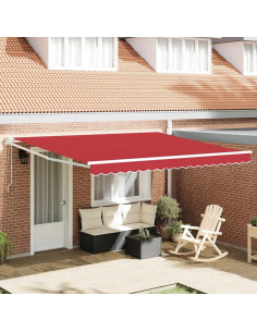 Tenda Retrattile Rosso 400 × 300 cm Tessuto
