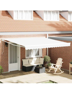 Tenda Retrattile Bianco 400 × 300 cm Poliestere e Alluminio