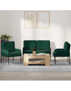Set divani 3 pcs Verde Scuro 115 x 56 x 80 cm Legno compensato