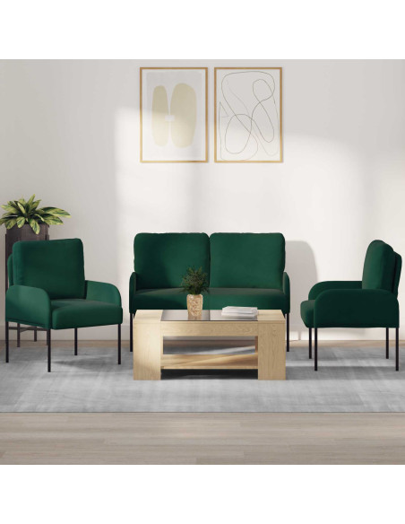 Set divani 3 pcs Verde Scuro 115 x 56 x 80 cm Legno compensato