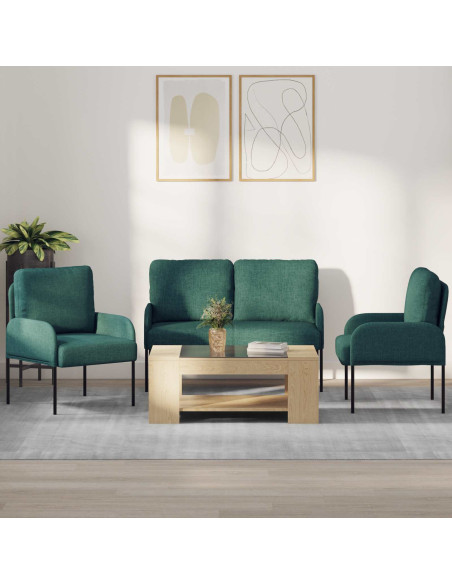 Set divani 3 pcs Verde Scuro 115 x 56 x 80 cm Legno compensato