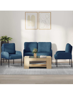 Set divani 3 pcs Blu 115 x 56 x 80 cm Legno compensato