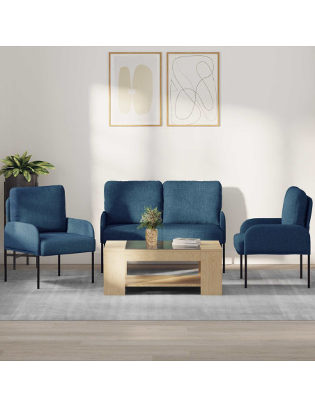 Set divani 3 pcs Blu 115 x 56 x 80 cm Legno compensato