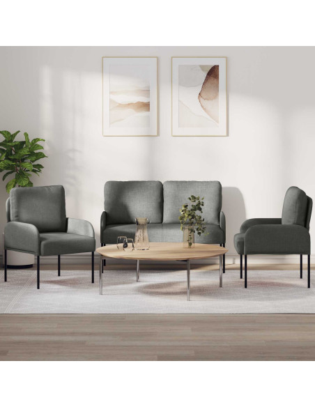 Set divani 3 pcs Grigio scuro 115 x 56 x 80 cm Legno compensato