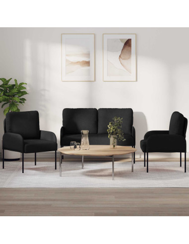 Set divani 3 pcs Nero 115 x 56 x 80 cm Legno compensato