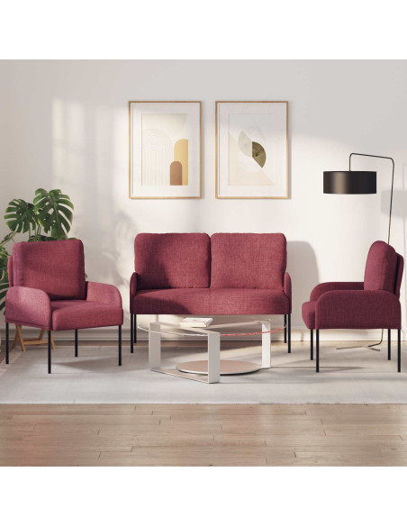 Set divani 3 pcs Rosso Vino 115 x 56 x 80 cm Legno compensato
