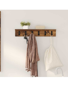 Appendiabiti a muro Rovere fumé 60 x 10,5 x 10,5 cm