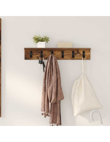 Appendiabiti a muro Rovere fumé 60 x 10,5 x 10,5 cm
