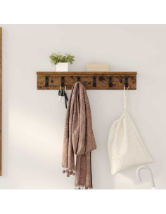 Appendiabiti a muro Legno vecchio 60 x 10,5 x 10,5 cm
