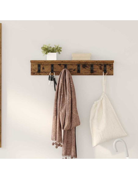 Appendiabiti a muro Legno vecchio 60 x 10,5 x 10,5 cm