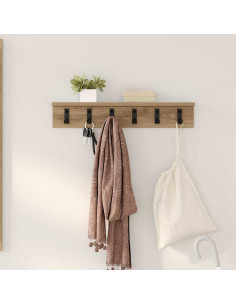 Appendiabiti a muro Rovere artigianale 60 x 10,5 x 10,5 cm
