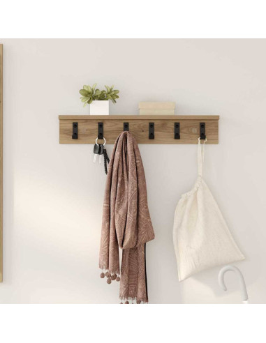 Appendiabiti a muro Rovere artigianale 60 x 10,5 x 10,5 cm