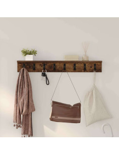 Appendiabiti a muro Rovere fumé 80 x 10,5 x 10,5 cm