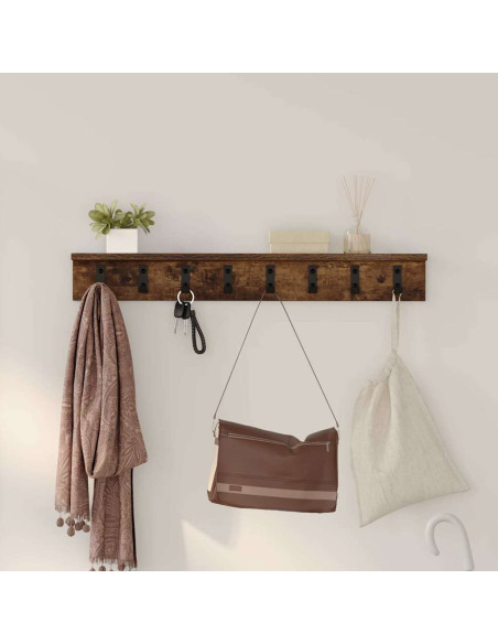 Appendiabiti a muro Rovere fumé 80 x 10,5 x 10,5 cm