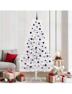 Albero di Natale Artificiale con Rami Pieghevoli Bianco 210 cm