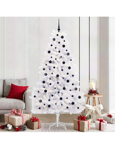 Albero di Natale Artificiale con Rami Pieghevoli Bianco 210 cm