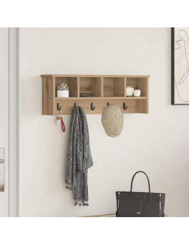 Appendiabiti a muro rovere artigianale 75 x 16 x 26 cm