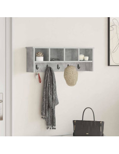 Appendiabiti a muro Grigio cemento 75 x 16 x 26 cm 2