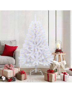 Albero di Natale artificiale Bianco 150 cm PVC e Metallo