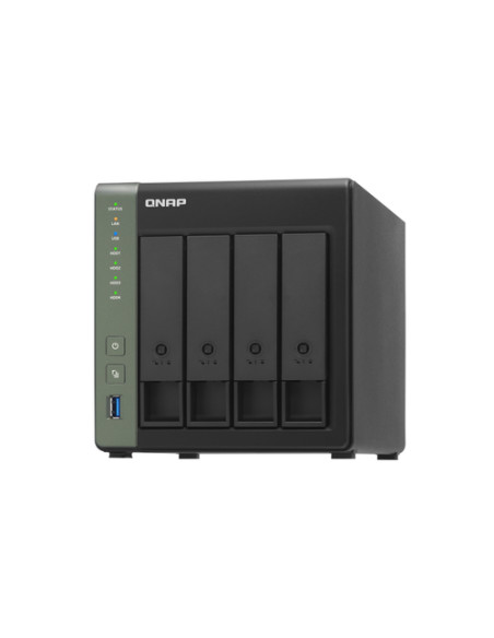 QNAP NAS TOWER 4BAY 2.5"/3.5" SSD/HDD SATA, AL314 4CORE 1.7GHz, 4GB SODIMM DDR3L (MAX 8GB), 1x10GbE
