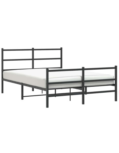 Giroletto con Testiera e Pediera Metallo Nero 140x200 cm