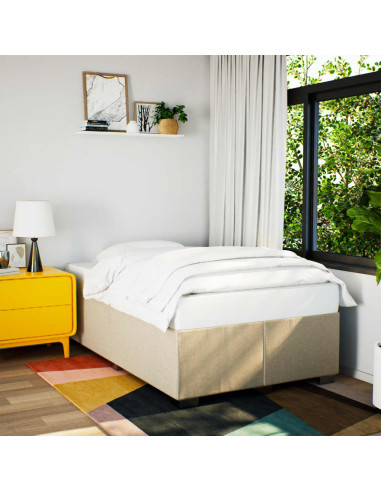 Giroletto a Molle con Materasso Crema 120x190 cm in Tessuto