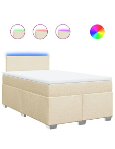 Giroletto a Molle con Materasso Crema 120x190 cm in Tessuto 2