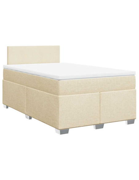 Giroletto a Molle con Materasso Crema 120x190 cm in Tessuto