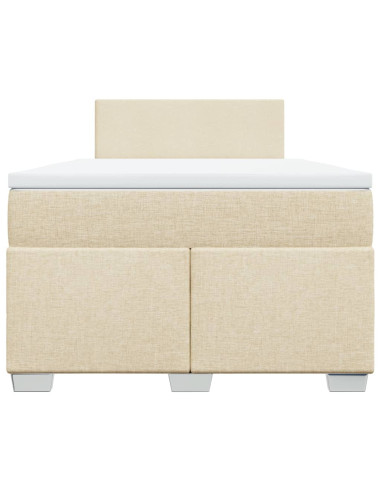 Giroletto a Molle con Materasso Crema 120x190 cm in Tessuto