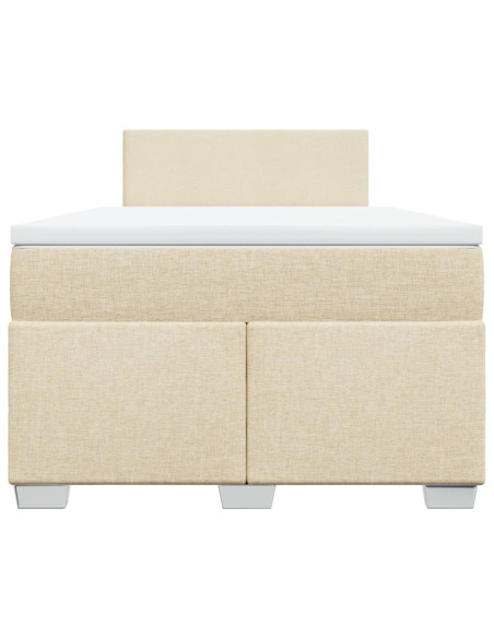 Giroletto a Molle con Materasso Crema 120x190 cm in Tessuto