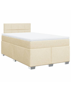 Giroletto a Molle con Materasso Crema 120x190 cm in Tessuto 2