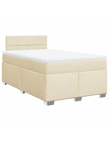 Giroletto a Molle con Materasso Crema 120x190 cm in Tessuto