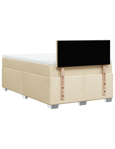 Giroletto a Molle con Materasso Crema 120x190 cm in Tessuto