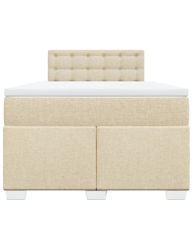 Giroletto a Molle con Materasso Crema 120x190 cm in Tessuto
