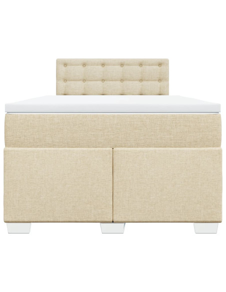 Giroletto a Molle con Materasso Crema 120x190 cm in Tessuto