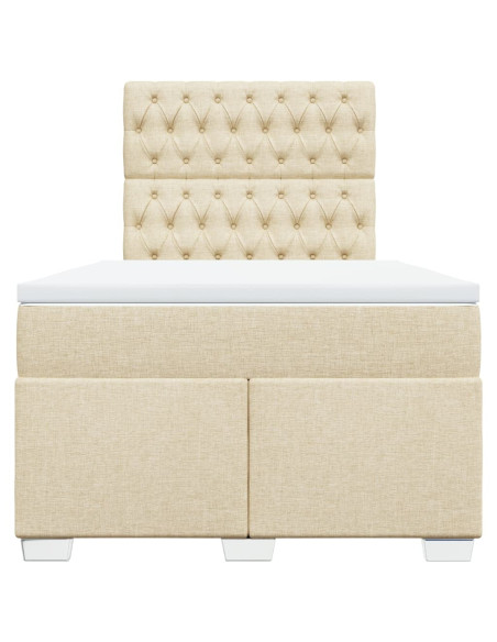 Giroletto a Molle con Materasso Crema 120x190 cm in Tessuto