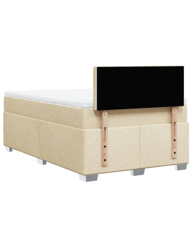 Giroletto a Molle con Materasso Crema 120x190 cm in Tessuto