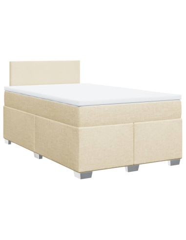 Giroletto a Molle con Materasso Crema 120x190 cm in Tessuto