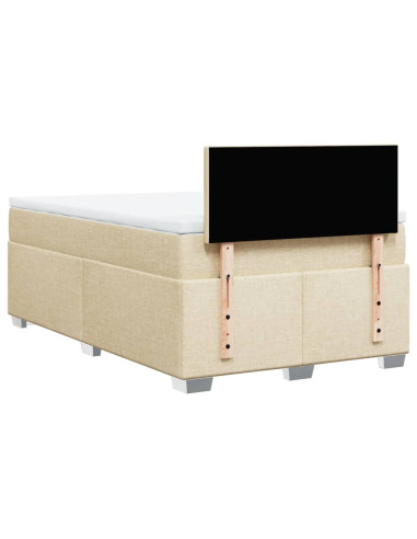 Giroletto a Molle con Materasso Crema 120x190 cm in Tessuto