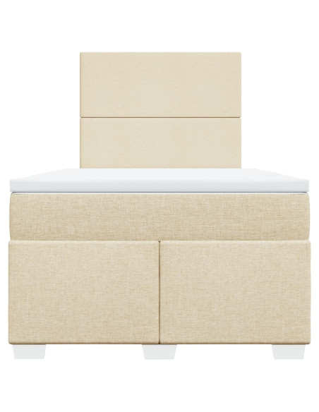 Giroletto a Molle con Materasso Crema 120x190 cm in Tessuto