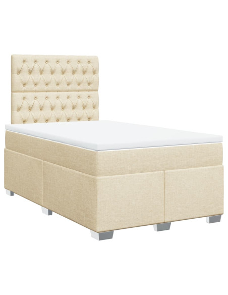 Giroletto a Molle con Materasso Crema 120x190 cm in Tessuto