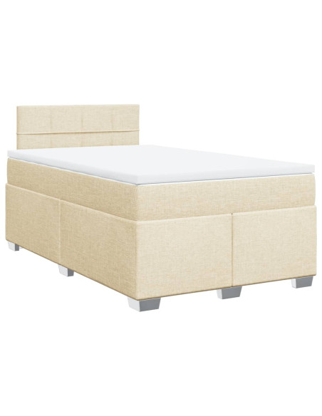 Giroletto a Molle con Materasso Crema 120x190 cm in Tessuto