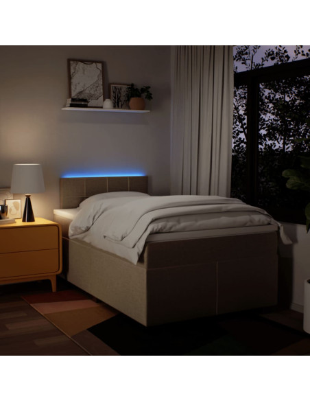 Giroletto a Molle con Materasso Crema 120x190 cm in Tessuto