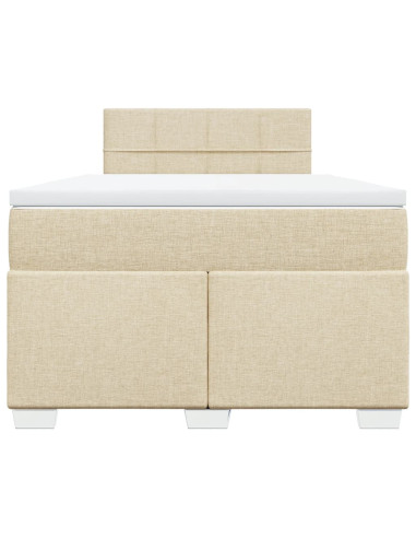 Giroletto a Molle con Materasso Crema 120x190 cm in Tessuto