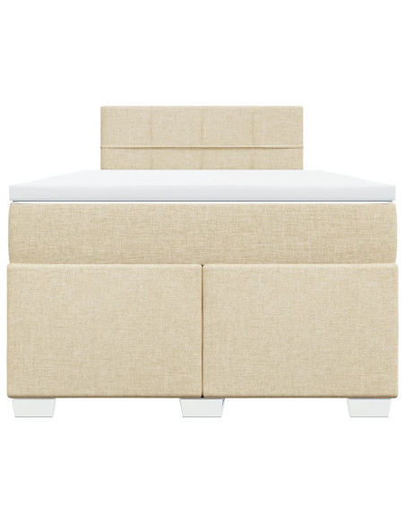 Giroletto a Molle con Materasso Crema 120x190 cm in Tessuto