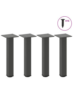 Gambe per tavolino 4 pz Antracite 30-32 cm Acciaio