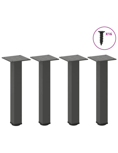 Gambe per tavolino 4 pz Antracite 30-32 cm Acciaio