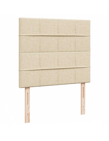 Struttura Letto Pouf con Materasso Crema 120x190 cm in Tessuto