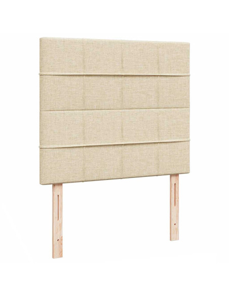 Struttura Letto Pouf con Materasso Crema 120x190 cm in Tessuto